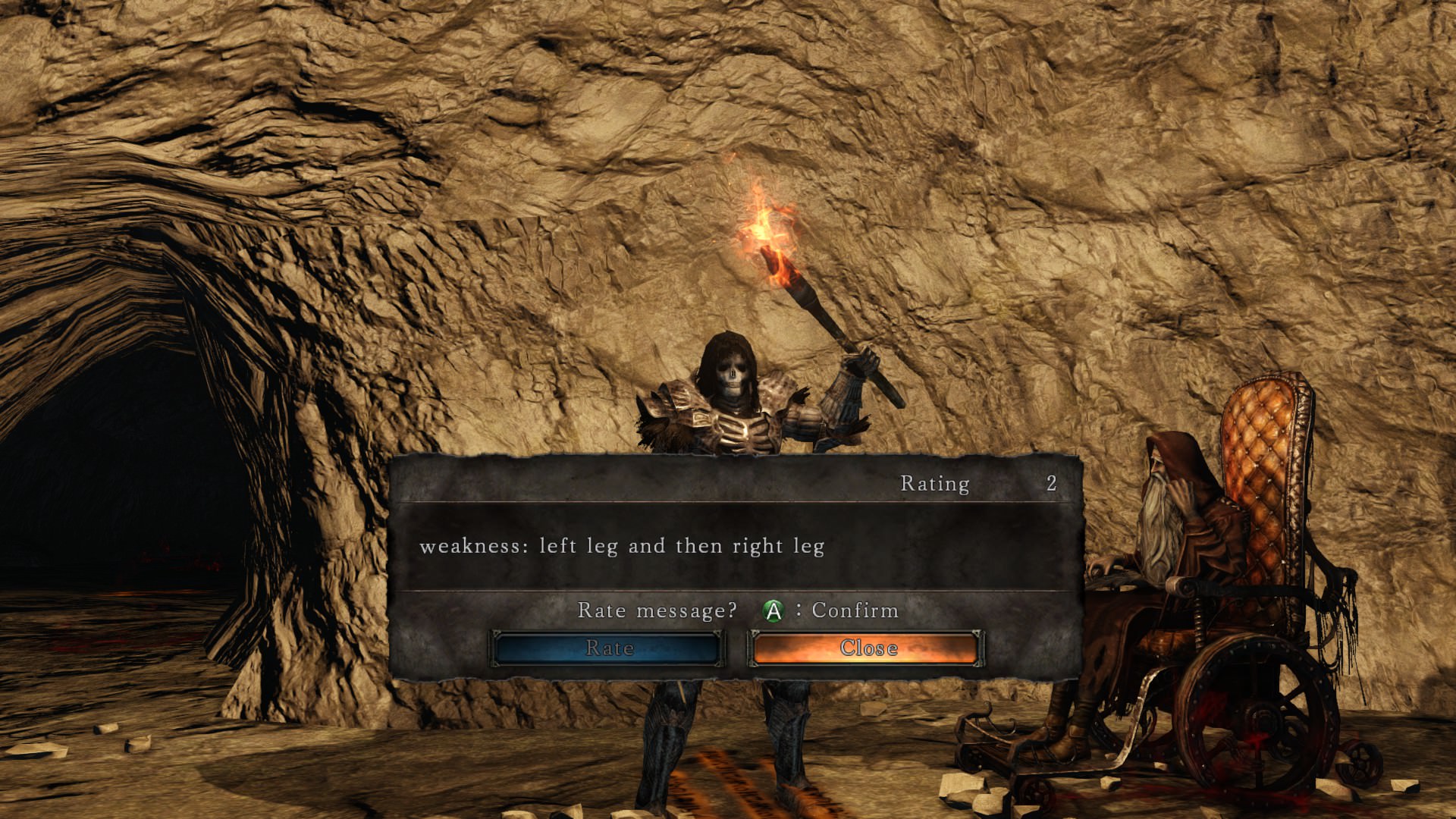 funny dark souls messages - Rating 2 weakness left leg and then right leg Rate Message? A Confirnt
