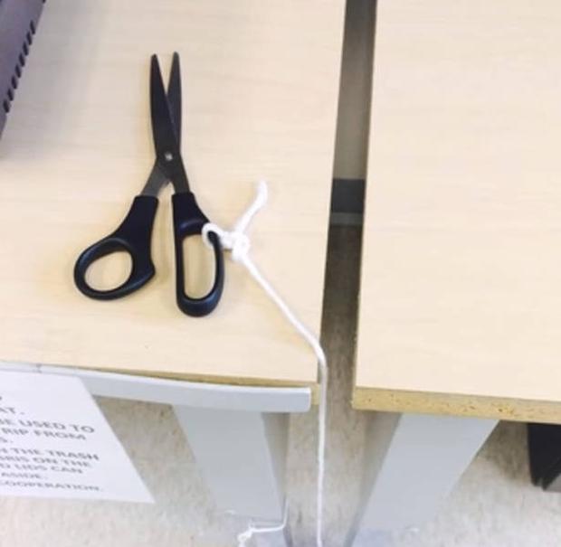 If only someone had any scissors to cut that...