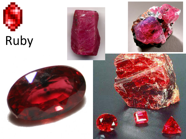 "Ruby - A precious stone that is sought after for its rich color and beautiful luster."