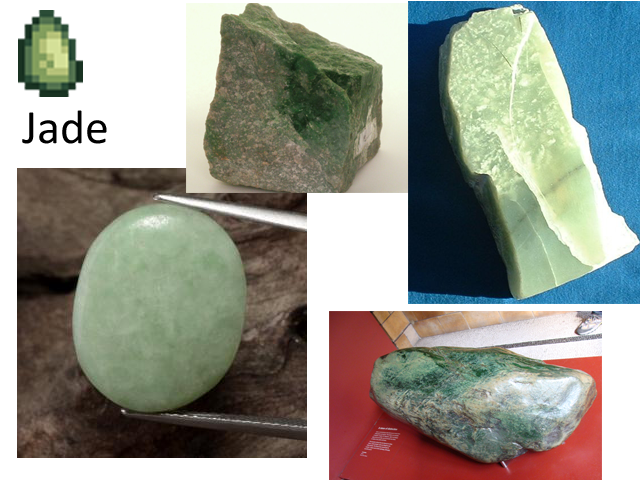 "Jade - A pale green ornamental stone."