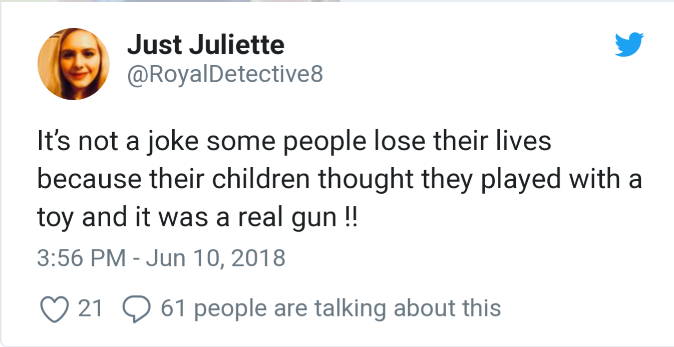 "Then don't keep guns WITH BULLETS where kids can find them."