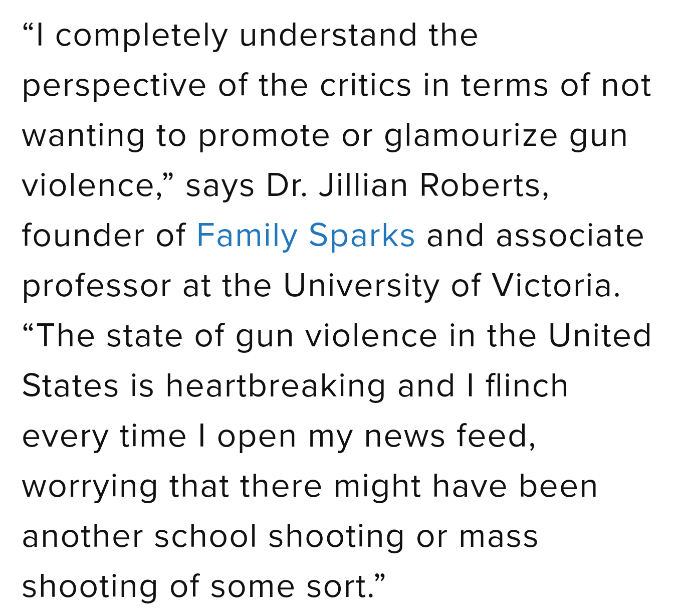 "None of us like gun crimes but I can't understand how a 4 year old with a squirt gun has any connection to it." What do you think?