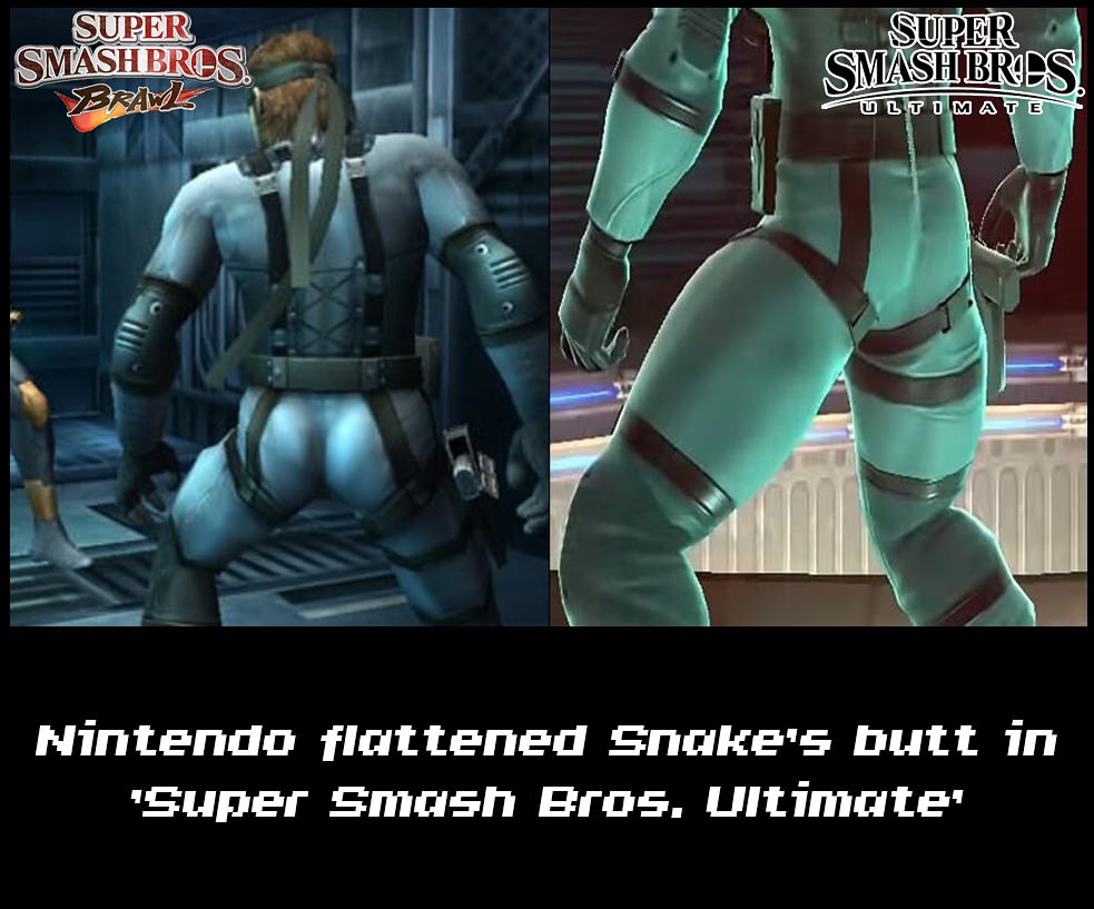 snakes ass smash ultimate - Super Smash Bros. Brawls Super Smashbries Ultimate Nintendo flattened Snake's butt in 'Super Smash Bros, Ultimate'