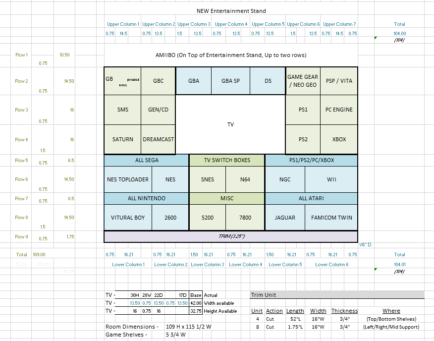 Plans for the entertainment stand