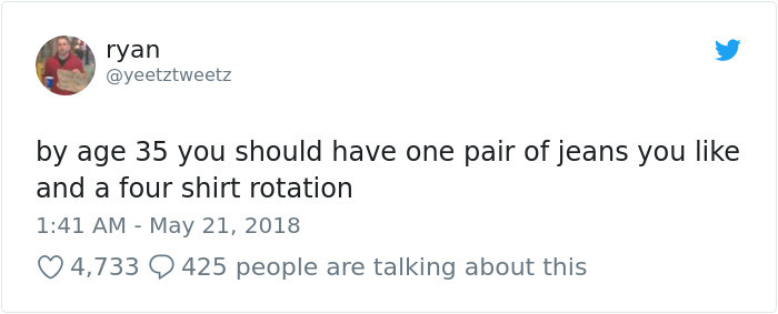 body shaming on social media - ryan by age 35 you should have one pair of jeans you and a four shirt rotation 4,733 9