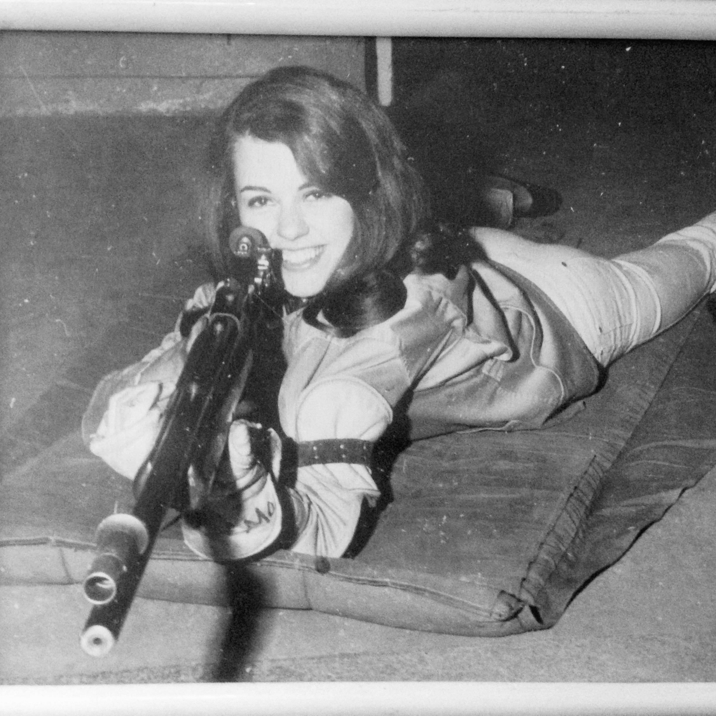 A University of Missouri female rifle team member in 1968.