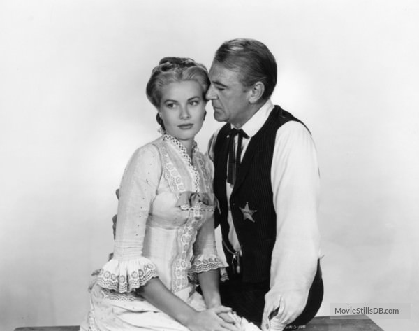 Grace Kelly and Gary Cooper doing a promo picture of High Noon in 1952.