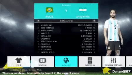 pes 2018 bundesliga - Starting Lineup Gis Roverde Wrid Do Miranda Maduinos Mereale Acea T Putino Amerun General Settings Ca This is a montage Impossible to have it in the current game Durandil67