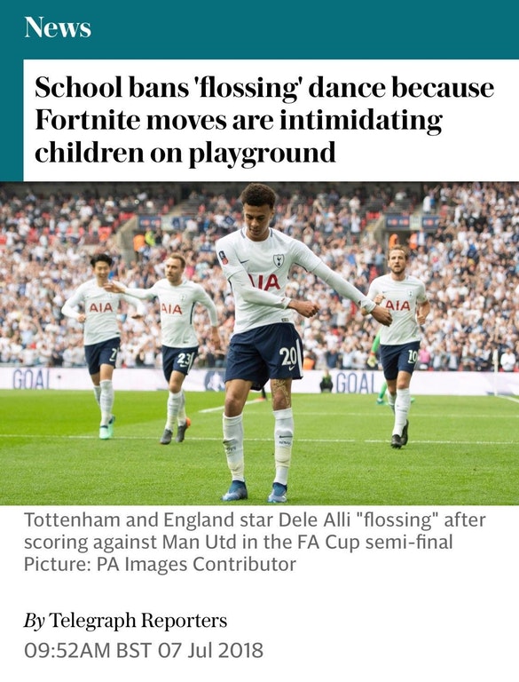 texas children's hospital - News School bans 'flossing' dance because Fortnite moves are intimidating children on playground Va Aia Aia Goal Tottenham and England star Dele Alli "flossing" after scoring against Man Utd in the Fa Cup semifinal Picture Pa I
