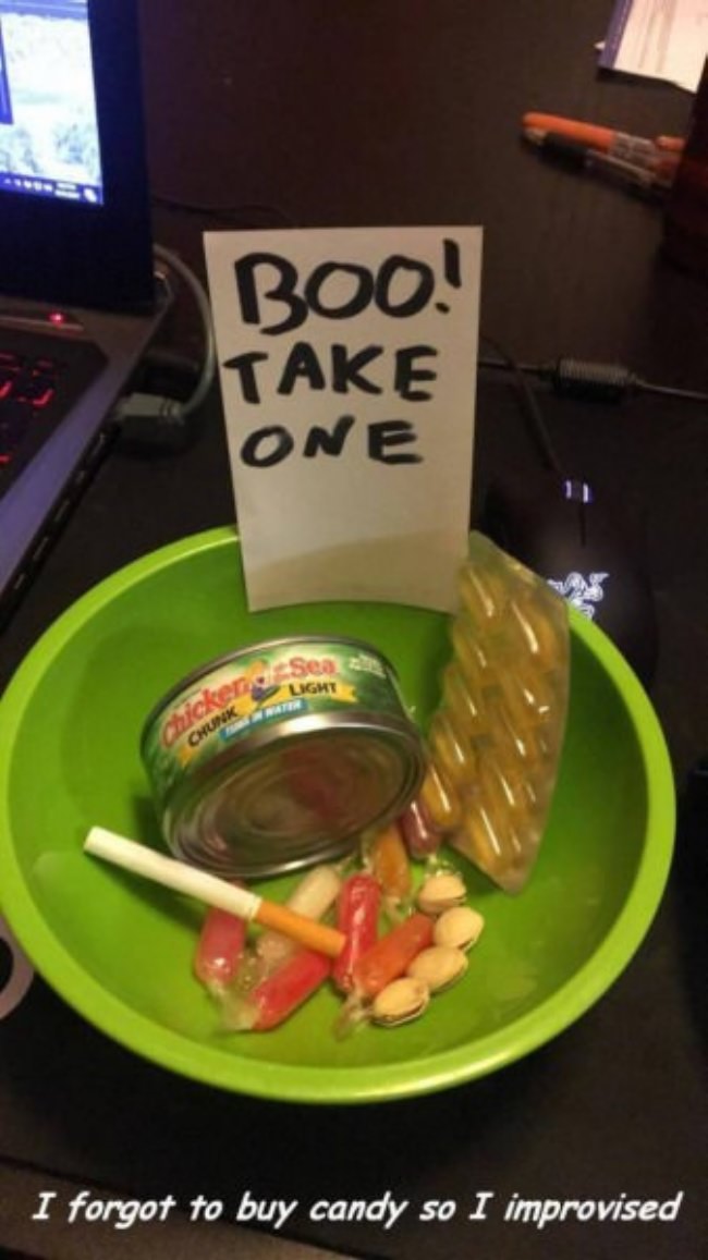 dish - Boo! Take One Sea Ught I forgot to buy candy so I improvised