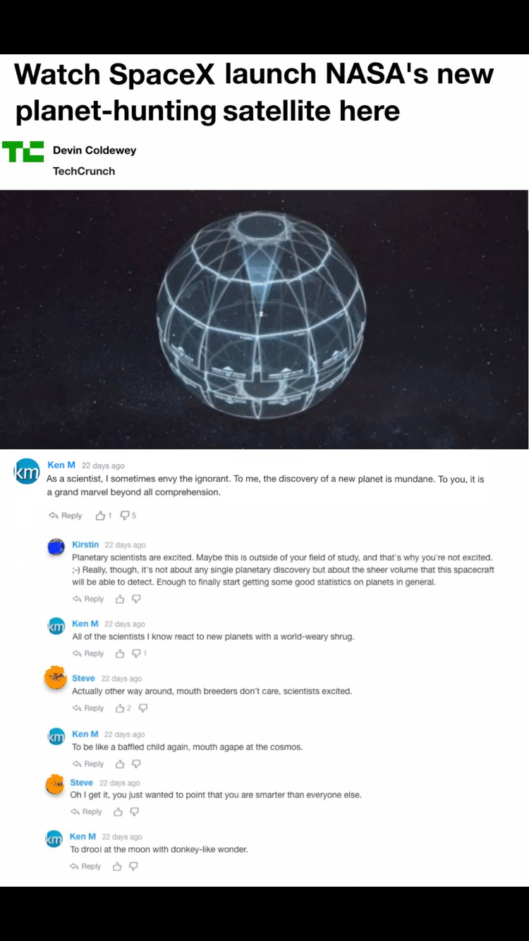 ken m - Watch SpaceX launch Nasa's new planethunting satellite here Devin Codowy T TechCrunch d eyond Ws