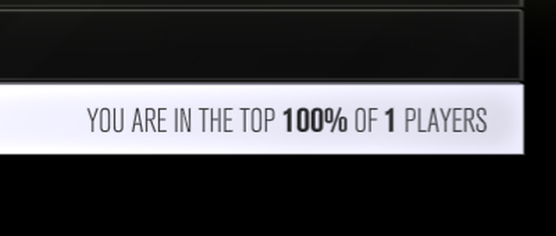 light - You Are In The Top 100% Of 1 Players