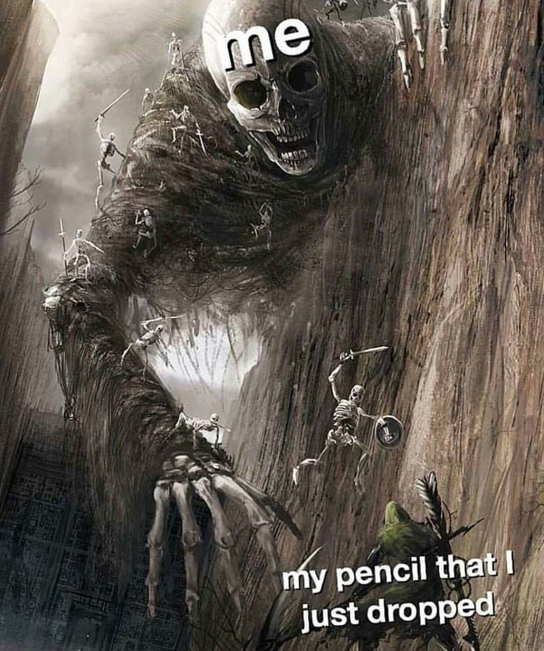 monster fantasy art - me my pencil that I just dropped