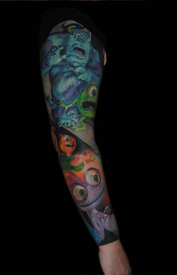 tattoo art pixar tattoo sleeve