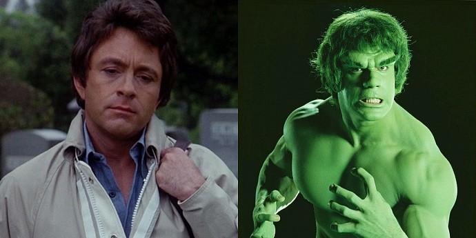 Bill Bixby/Lou Ferrigno as Bruce Banner/Incredible Hulk.