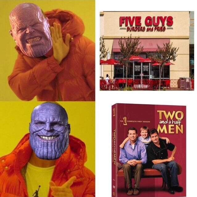 mr stark i don t feel so good - Five Guys ote and w Two Men and a half