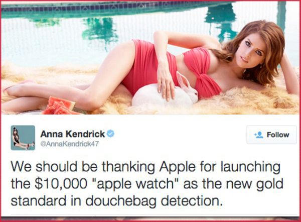 anna kendrick elle - Inter Anna Kendrick We should be thanking Apple for launching the $10,000 "apple watch" as the new gold standard in douchebag detection.