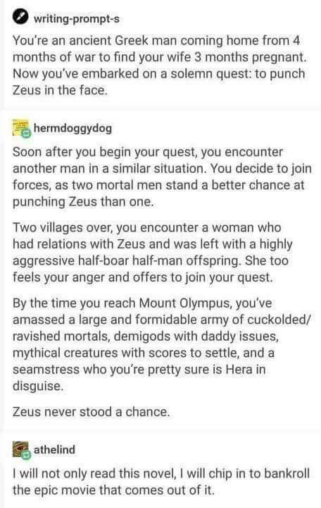 memes - ward's testing familial relationships using simulated blood lab activity answers - writingprompts You're an ancient Greek man coming home from 4 months of war to find your wife 3 months pregnant. Now you've embarked on a solemn quest to punch Zeus