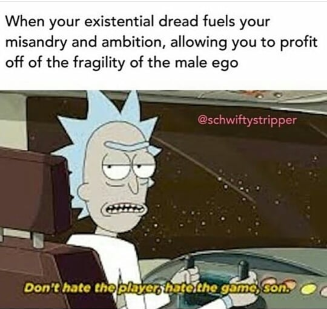 meme - rick and morty meme about the sex industry