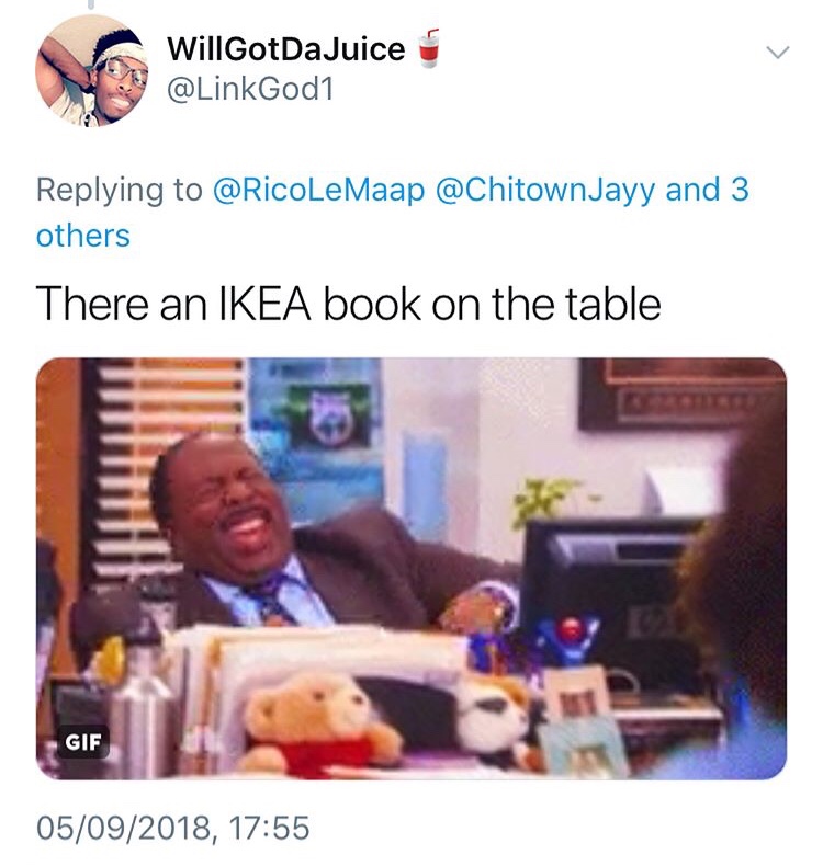 media - WillGotDaJuice Jayy and 3 others There an Ikea book on the table Gif 05092018,