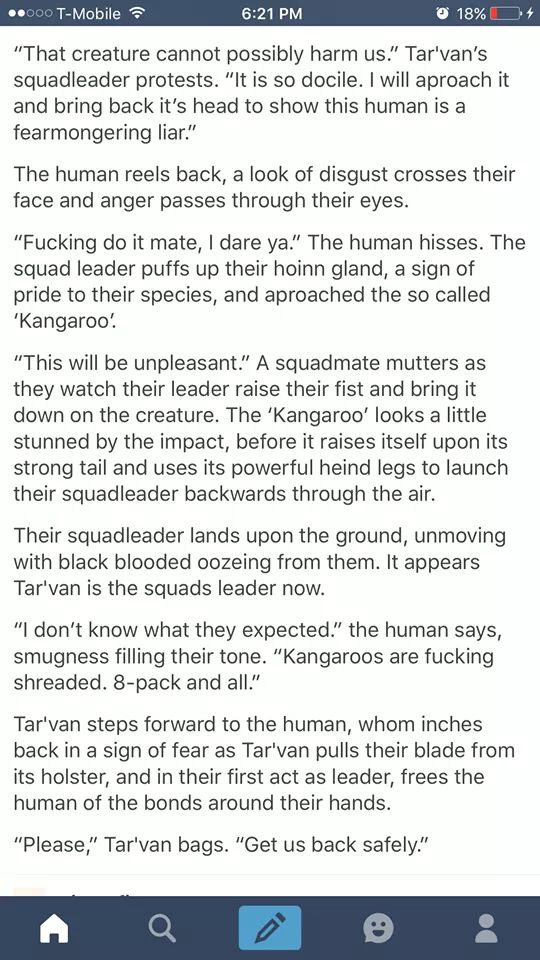 dan and phil tumblr posts - ..000 TMobile 18% 04 "That creature cannot possibly harm us." Tar'van's squadleader protests. "It is so docile. I will aproach it and bring back it's head to show this human is a fearmongering liar." The human reels back, a loo