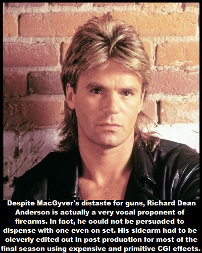 richard dean anderson hair - Despite MacGyver's distaste for guns, Richard Dean Anderson is actually a very vocal proponent of firearms. In fact, he could not be persuaded to dispense with one even on set. His sidearm had to be cleverly edited out in post
