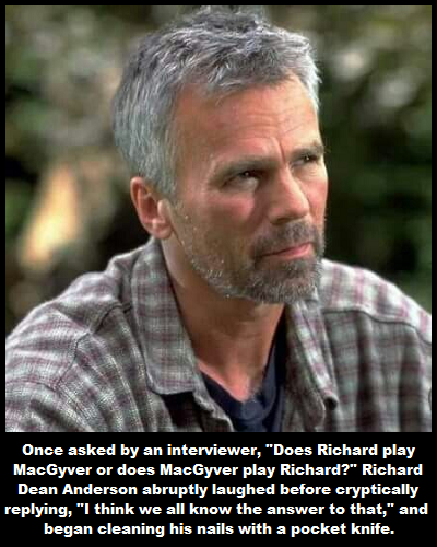 richard dean anderson 2017 - Once asked by an interviewer, "Does Richard play MacGyver or does MacGyver play Richard?" Richard Dean Anderson abruptly laughed before cryptically ing, "I think we all know the answer to that," and began cleaning his nails wi
