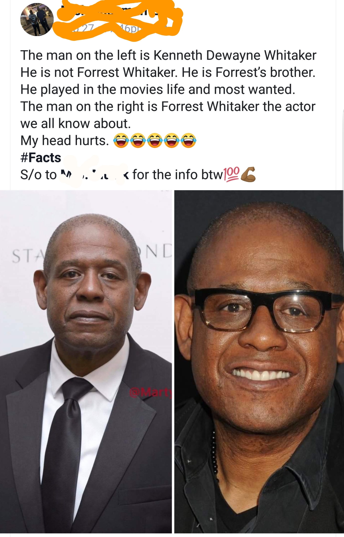 black twitter ken whitaker actor - The man on the left is Kenneth Dewayne Whitaker He is not Forrest Whitaker. He is Forrest's brother. He played in the movies life and most wanted. The man on the right is Forrest Whitaker the actor we all know about. My 