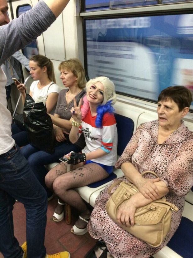 Harley Quinn on the train