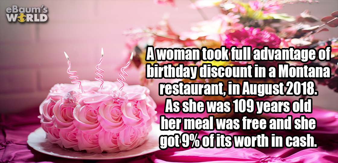 cake decorating - eBaum's World Awoman took full advantage of birthday discount in a Montana restaurant, in . As she was 109 years old her meal was free and she got9% of its worth in cash.