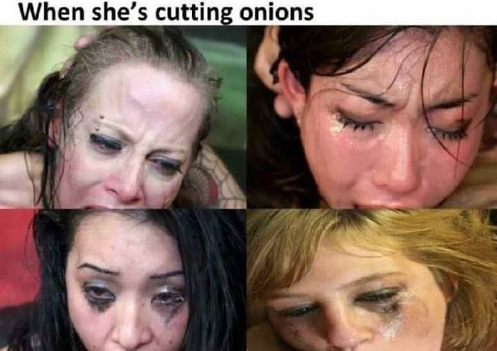 she's cutting onions meme - When she's cutting onions