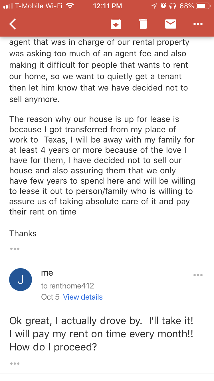 update company notice - .111 TMobile WiFi Ton 68% O agent that was in charge of our rental property was asking too much of an agent fee and also making it difficult for people that wants to rent our home, so we want to quietly get a tenant then let him kn