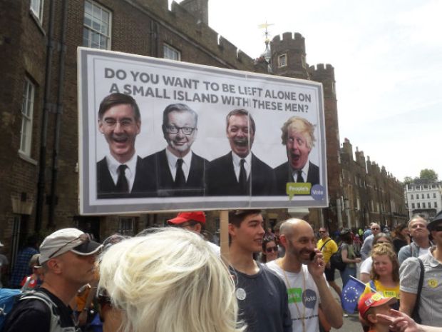 funny brexit signs - Do You Want To Be Left Alone On A Small Island With These Men?