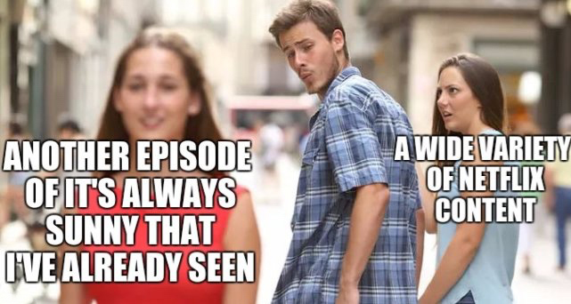 guy looking at girl meme - Another Episode Of It'S Always Sunny That Ive Already Seen A Wide Variety Of Netflix Content