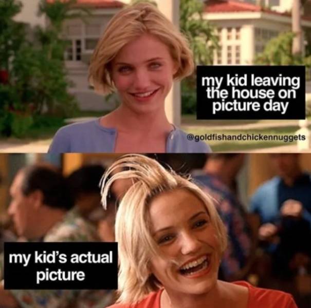 actress of 90s hollywood - Chle my kid leaving the house on picture day my kid's actual picture