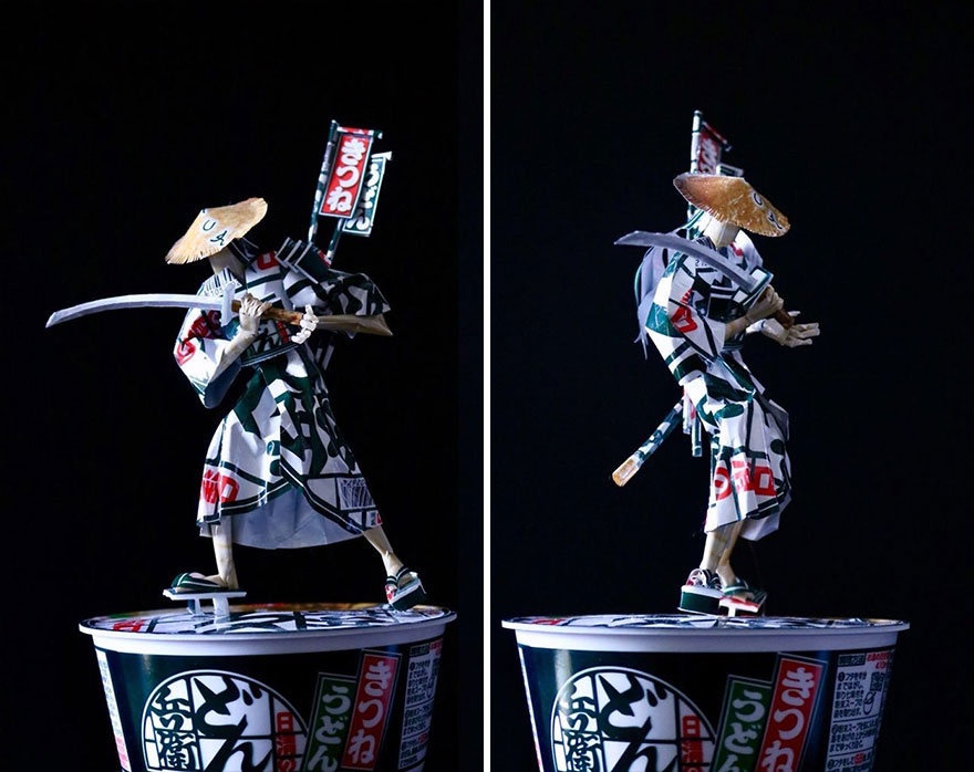 packages art donbei noodles samurai - Soft