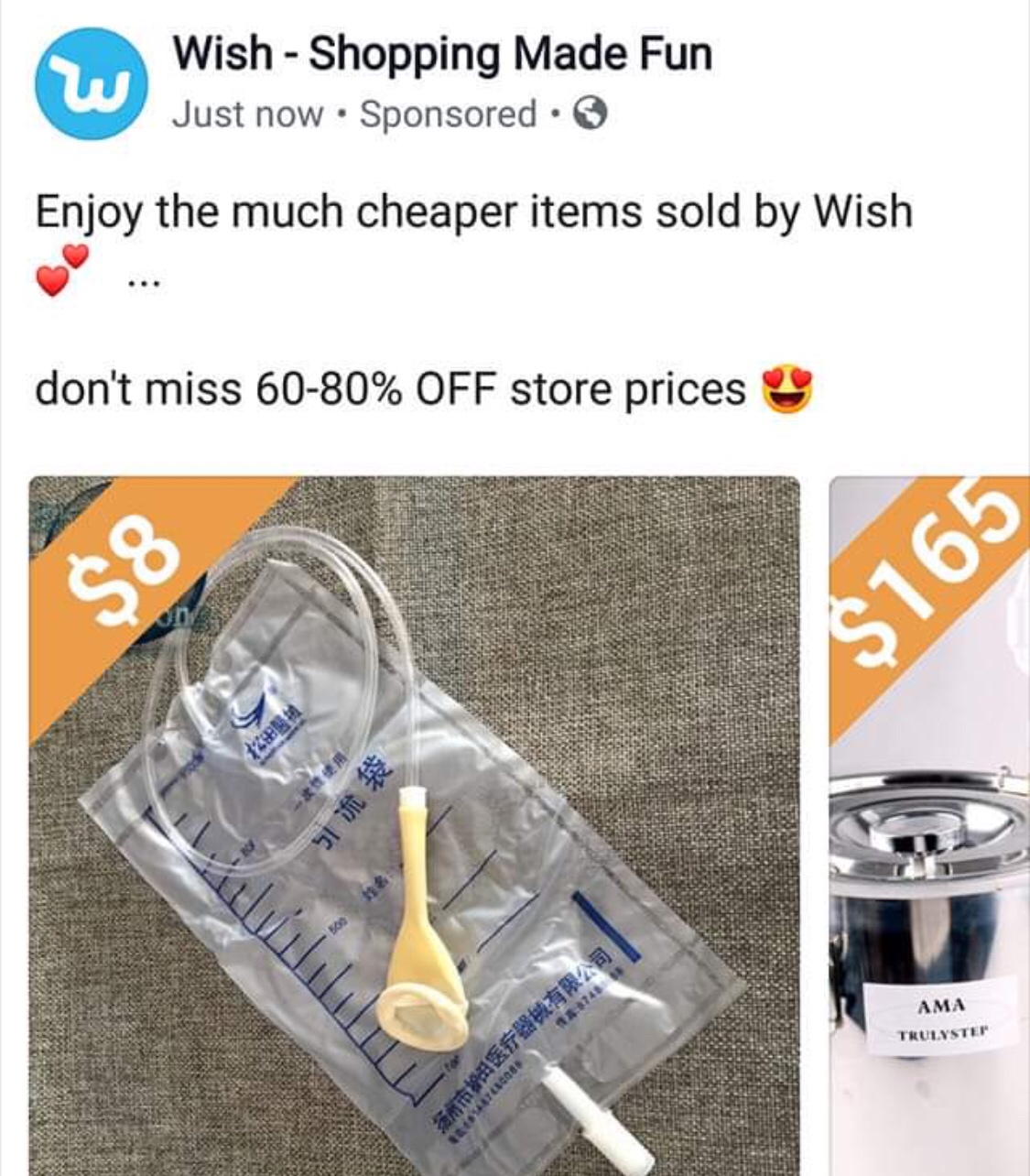 wtf wish - Wish Shopping Made Fun Just now. Sponsored Enjoy the much cheaper items sold by Wish don't miss 6080% Off store prices $8 49LS 329 91 it 3743 Ama Trulyster Entera Teico S