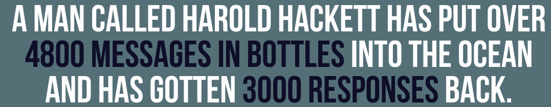 eastern market, washington, d.c. - A Man Called Harold Hackett Has Put Over 4800 Messages In Bottles Into The Ocean And Has Gotten 3000 Responses Back.