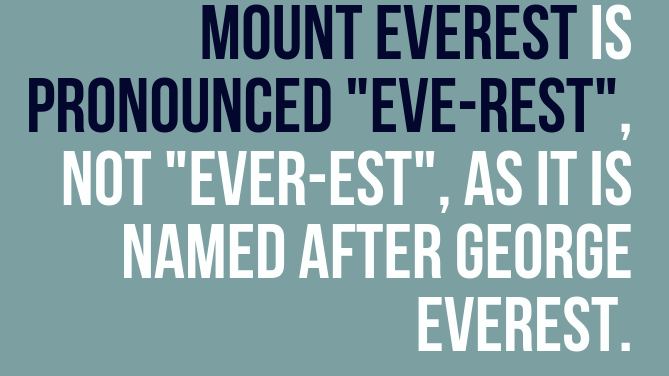 walker art center - Mount Everest Is Pronounced "EveRest", Not "EverEst", As It Is Named After George Everest