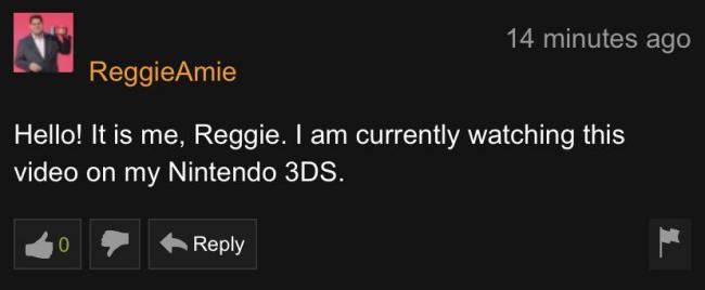 multimedia - 14 minutes ago Reggie Amie Hello! It is me, Reggie. I am currently watching this video on my Nintendo 3DS. Bo