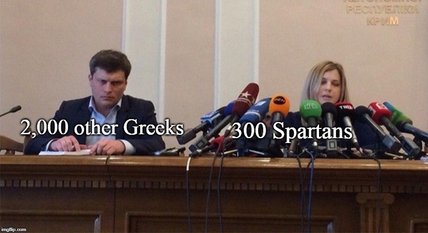 man and woman microphone meme - Pecivo Kopum 2,000 other Greeks 6300 Spartans imgflip.com