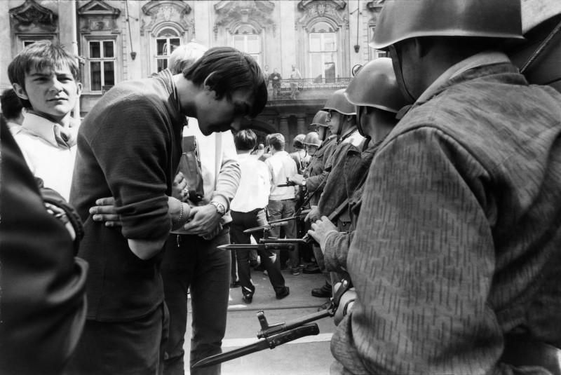 August 21 1969. First anniversary of the Soviet occupation of Czechoslovakia, by Gilles Caron.