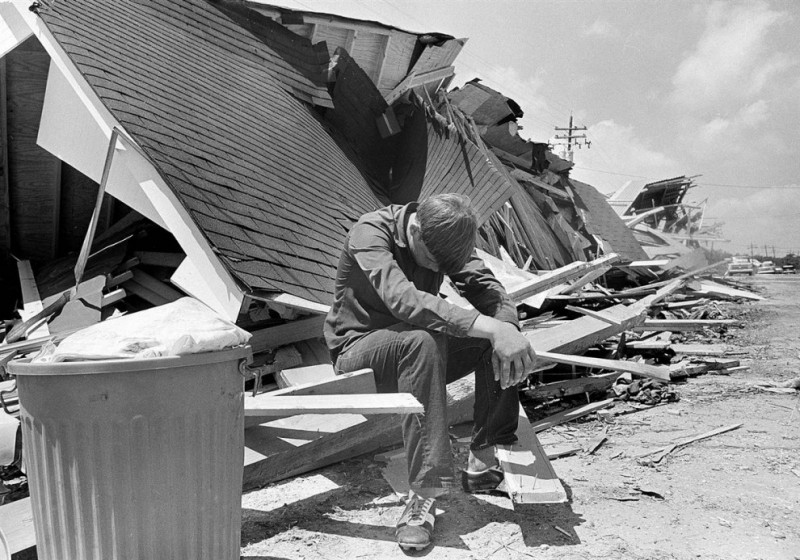 August 22 1969. After hurricane Camille in Buras, Louisiana.