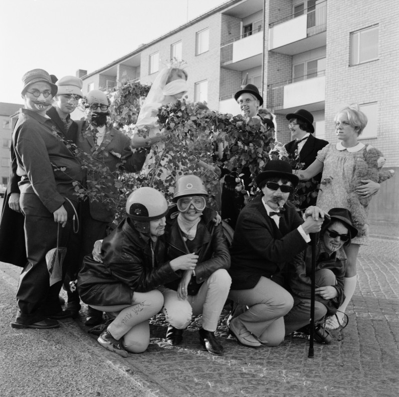 August 1969. Uppland, Sweden. Girls' night out.