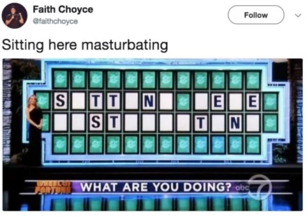 wheel of fortune sitting here - Faith Choyce Sitting here masturbating What Are You Doing?