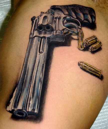 45 gun tattoo