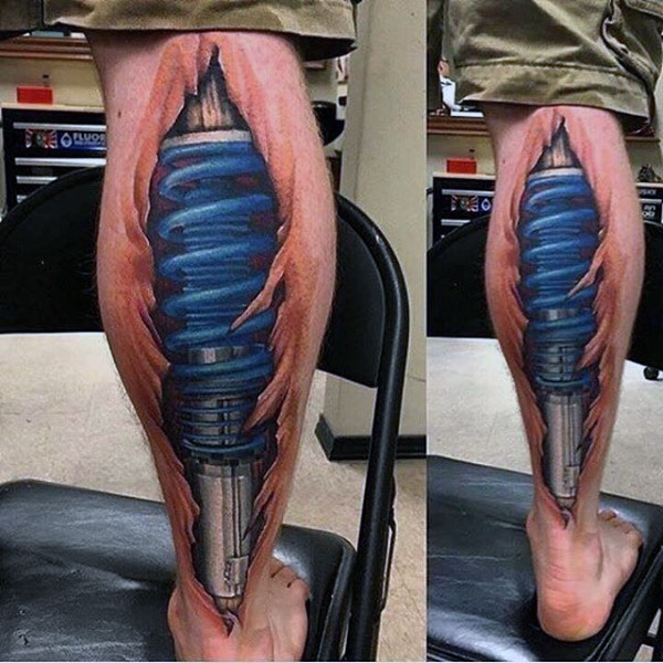 shock leg tattoo - S Ofluo