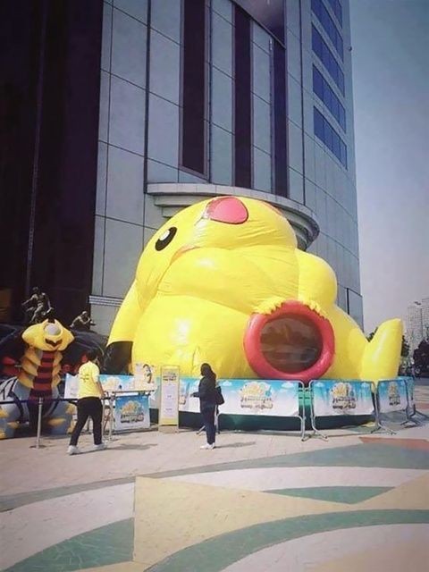 pikachu bounce house fail