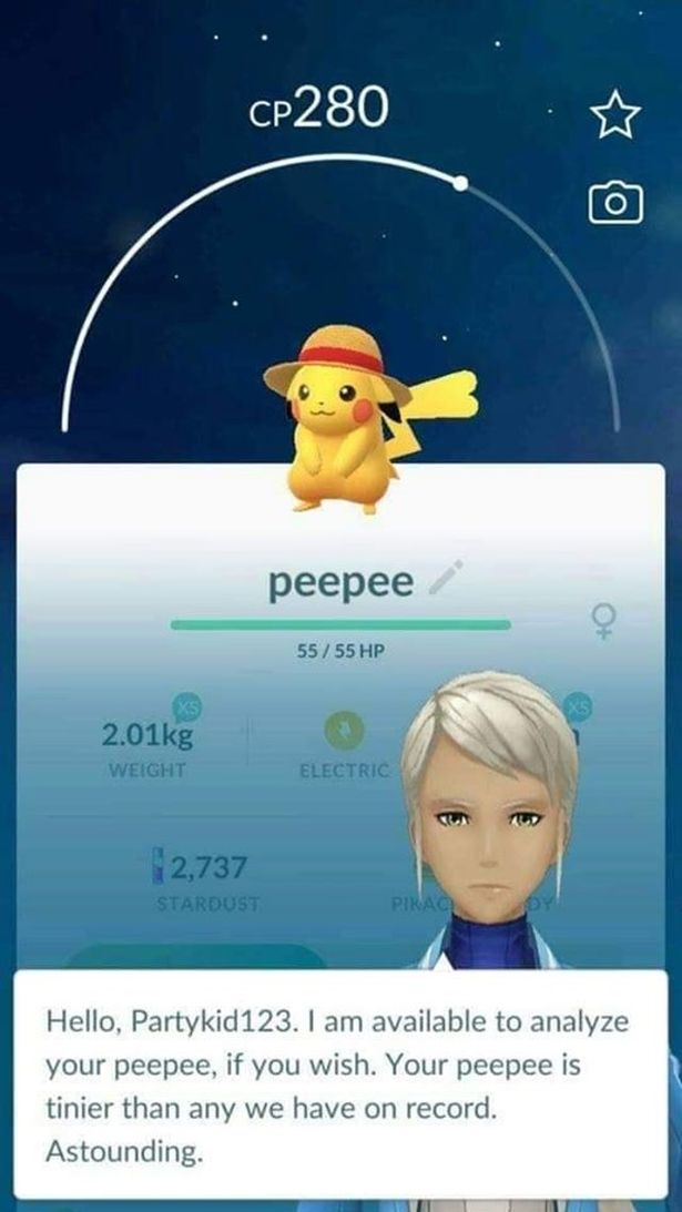tiny pee pee - CP280 peepee 5555 Hp g Weight Electric 2,737 Stardust Hello, Partykid123. I am available to analyze your peepee, if you wish. Your peepee is tinier than any we have on record. Astounding.