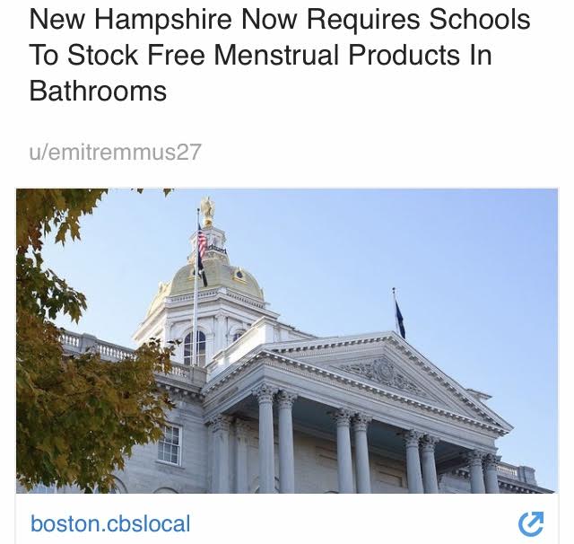 landmark - New Hampshire Now Requires Schools To Stock Free Menstrual Products In Bathrooms ulemitremmus27 boston.cbslocal